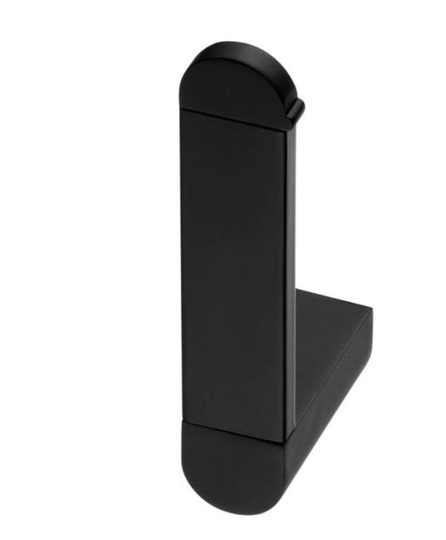 Bisk - Vertical Toilet Paper Rack wc Roll Holder Modern Black Powder Coated Zamak