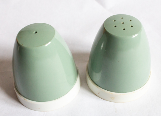Vintage Sage Green & White Plastic