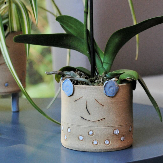 Smiley Face Pottery Plant Pot Personalised