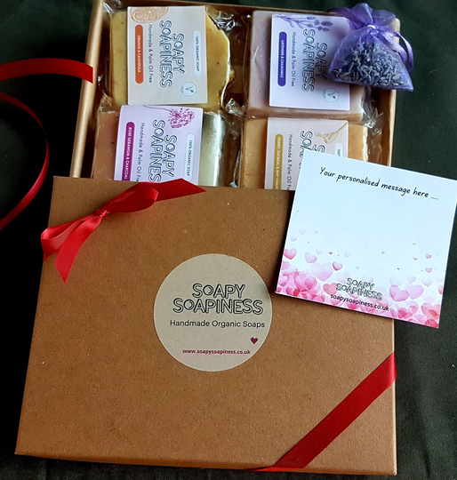 Organic Handmade Soap Set Gift Box Vegan Birthday Valentines Day