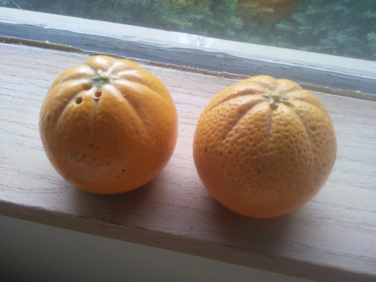 Vintage Orange Salt & Pepper Shakers - Pair Of Mid Century Oranges