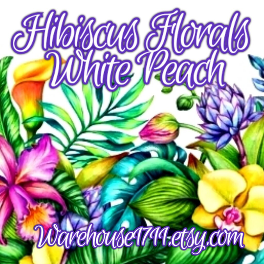 Hibiscus Florals White Peach Candle/Bath/Body Fragrance Oil