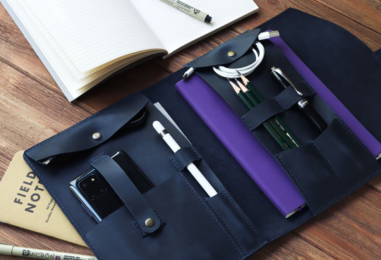 Personalized Leather Notebook Organizer, Travel Cover, A5, Moleskine Sketchbook Case, Cover