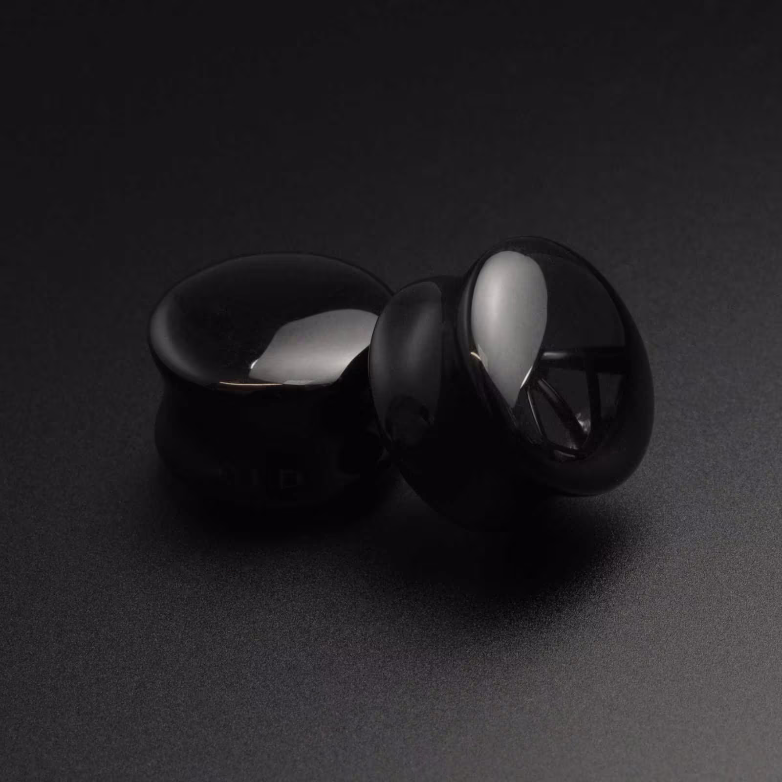 Black Onyx Double Flare Convex Organic Stone Plug | Sizes 4mm | 6G - 16mm | 5/8