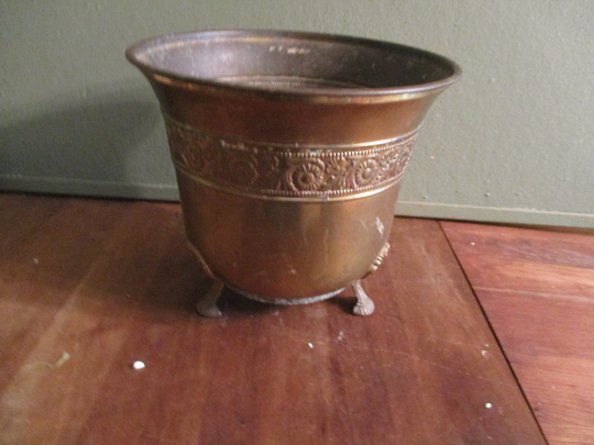 Brass Bowl/Pot Set Footed Vintage Planter