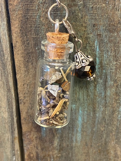 Protection Spell Jar Herbs & Crystals Intention Necklace