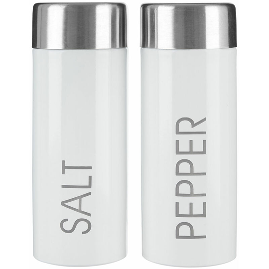 White Enamel Salt and Pepper Set - Premier Housewares