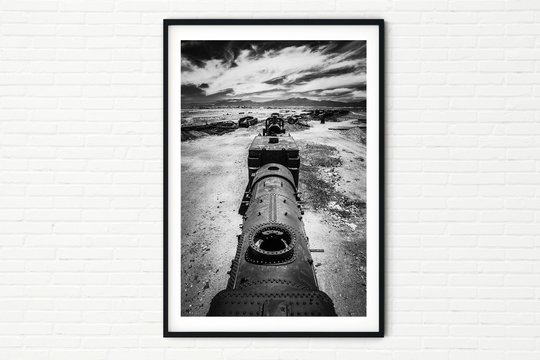 Uyuni Salt Flats Photo Prints | Bolivia Train Cemetery Travel Photography Black & White Framed Wall Art Ready To Hang Original Artwork