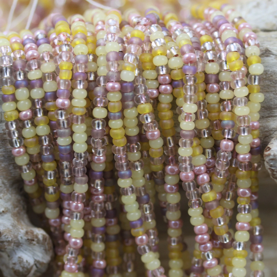 8/0 Venetian Blush Mega Mix Czech Seed Beads - Strung, 6/20