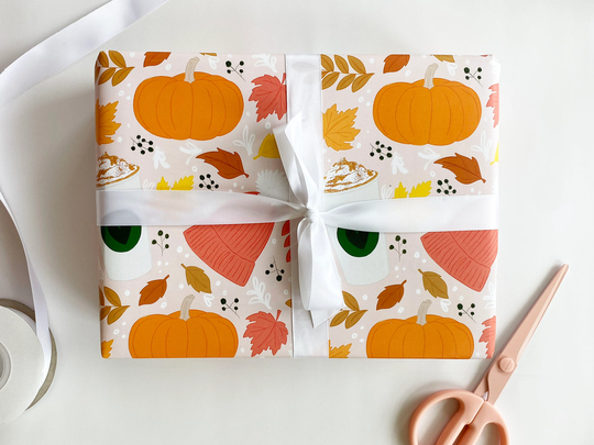 Tis The Season To Be Basic Fall Wrapping Paper - 3 Gift Wrap Sheets
