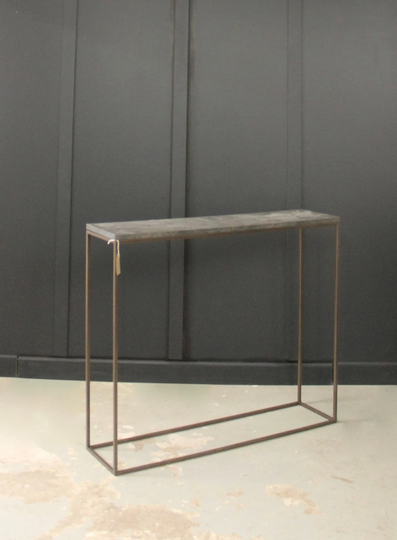 Bronze Powder Coated Mind Steel Framed Console Table Radiator Cover Sideboard Box Frame Construction Hallway Furniture