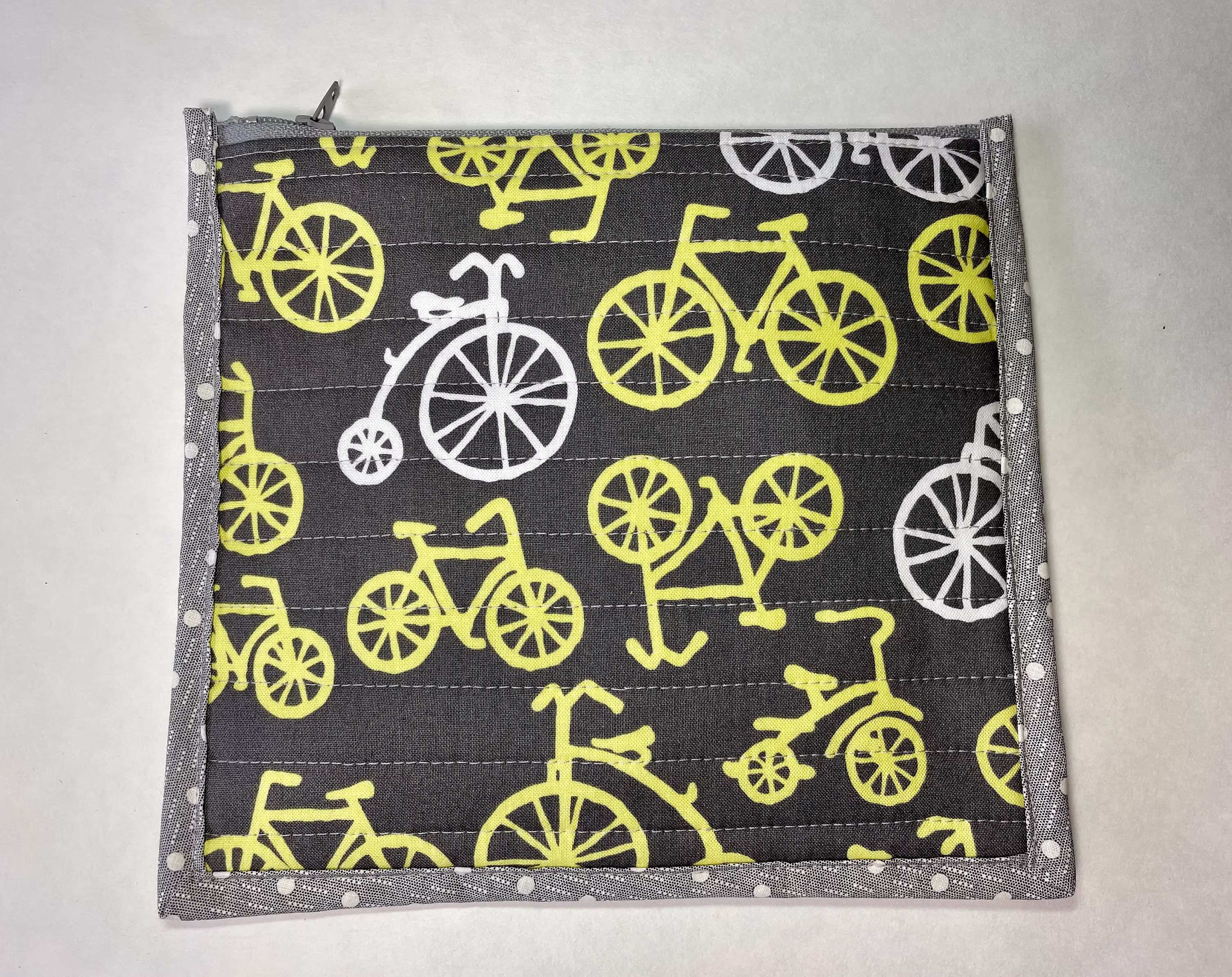 Clear Vinyl Purse Organizer Pouch Bag, Bike, Bicycles, Floral