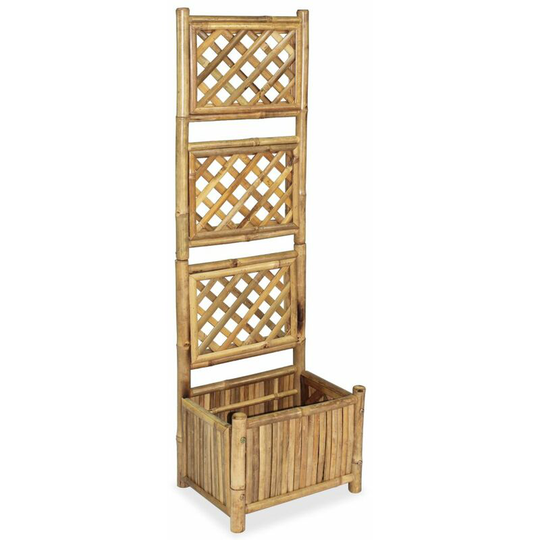 Topdeal - Garden Planter with Trellis Bamboo 40 cm VDTD28000