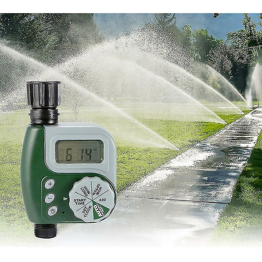 Watering timer, digital timer for watering tap, automatic watering controller for outside with 1 output for garden plants.