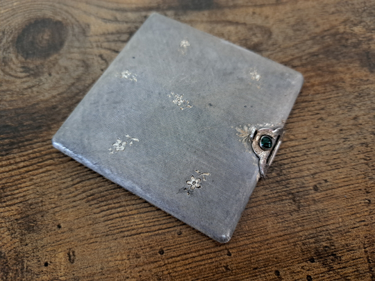 Antique 800 Silver Italian Powder Compact, Solid Silver Vanity Item, Make Up, Cosmetics