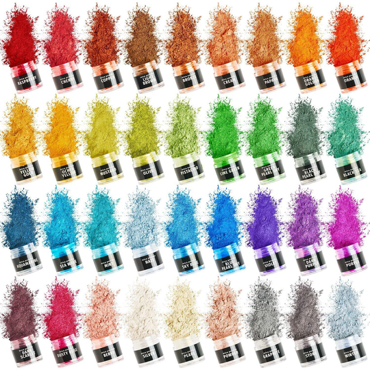 Mica Powder Set - Pigments For Makeup, Bath Bombs, Nail Polish, Slime Soap Dye Colorant Epoxy Resin Lip Gloss Pigment