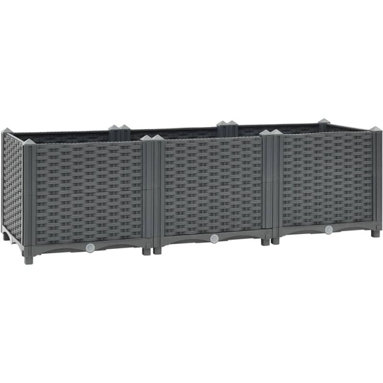 Raised Bed 120x40x38 cm Polypropylene Vidaxl Grey