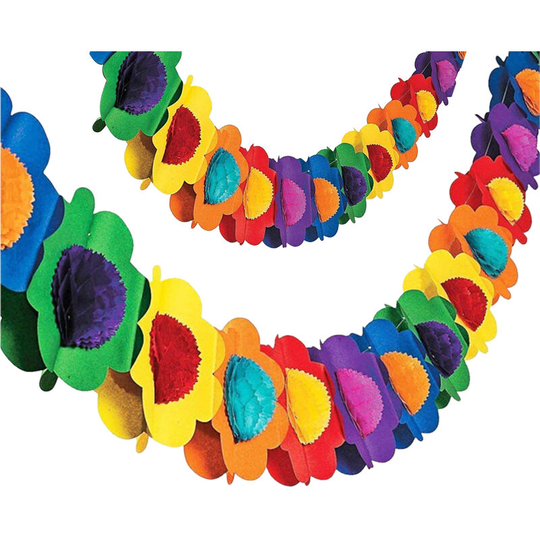10FT Hawaiian Flower Garland Colorful Tropical Paper Flower Garlands Hibiscus Garland Flower Lei Garland for Birthday Wedding Baby Shower Jungle