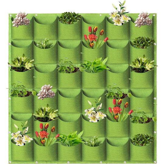 Osqi - Hanging Planter Bags, 36 Pockets Hanging Vertical Wall Mounted Planter Planting Grow Bags, Gardening Vertical Greening Flower Container Plant