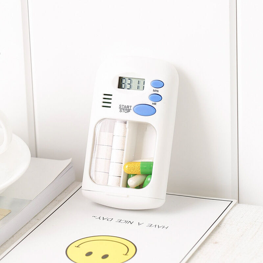 Smart ReminderTablet Dispenser,Vitamin Container 2 Compartment - Muff