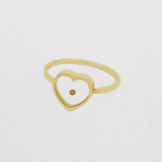 Gold Mustard Seed Rings, Heart & Circle