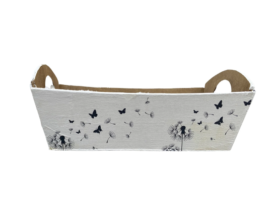 Window Box, Wooden Planter, Dandelion Black & White Minimalist Decor, Contemporary Garden Decor