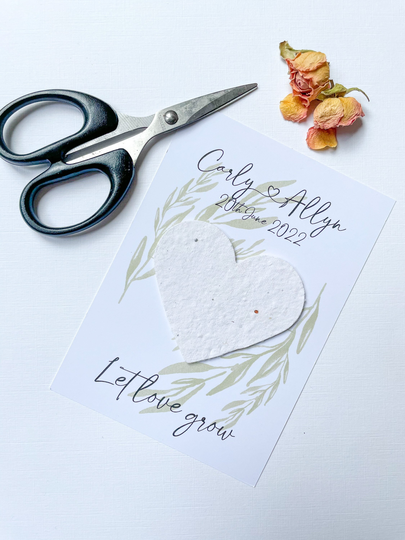 Plantable Seed Heart Wedding Favours. Grows Flowers. Sustainable