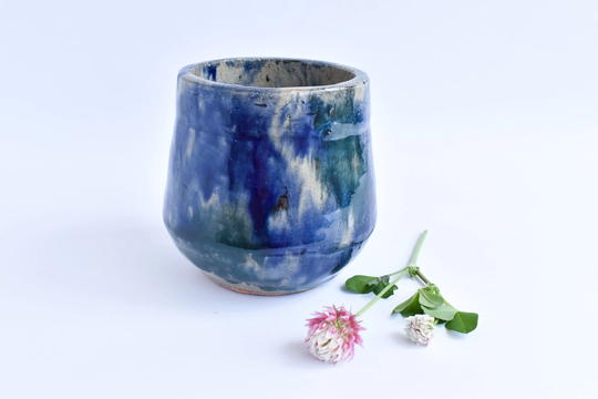 Abstract Ceramic Planter With Drainage