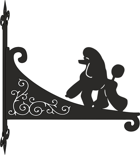 Poodle Ornamental Scroll Hanging Bracket