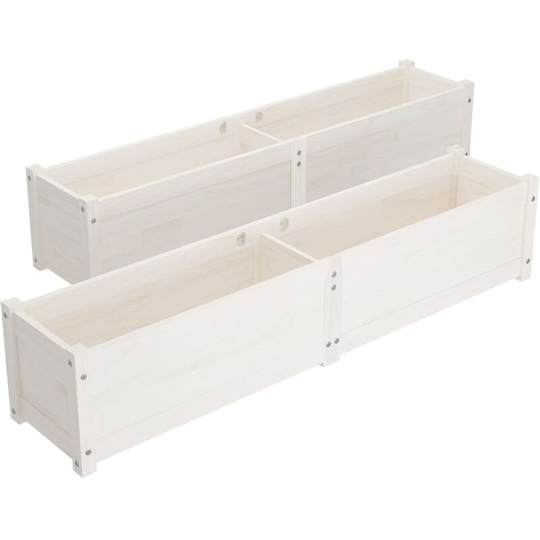 Vidaxl - Garden Raised Beds 2 pcs White 150x31x31 cm Solid Pinewood White