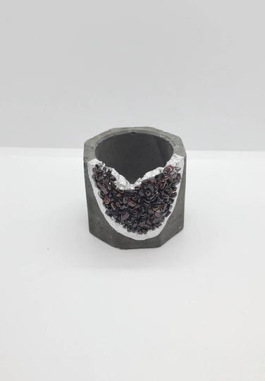 Garnet Concrete Pot, Succulent Planter For Bedroom, Housewarming Gift New Home, College Dorm Apartment Gift, Dark Academia Plant Lover