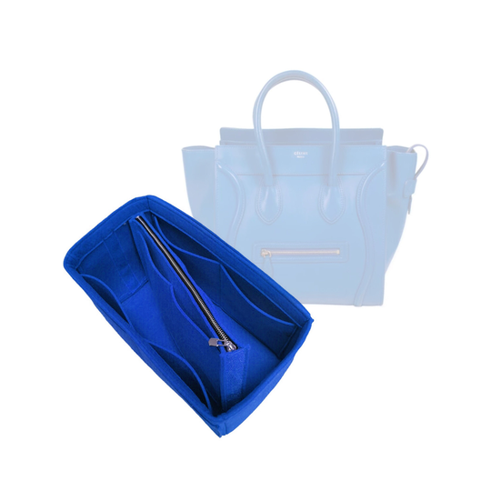 Nano Luggage Organizer/Tote Felt Insert With Detachable Zipper Pocket Handbag Storage For Celin Purse Laptop Ipad Pocket