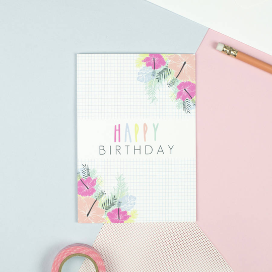 'Happy Birthday' Tropical Palms Card