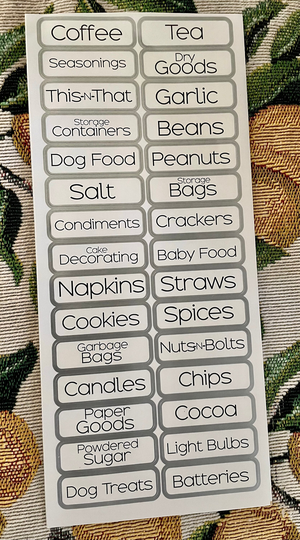Kitchen Pantry Food & Utensil Container Labels Storage Organization Set Of 60