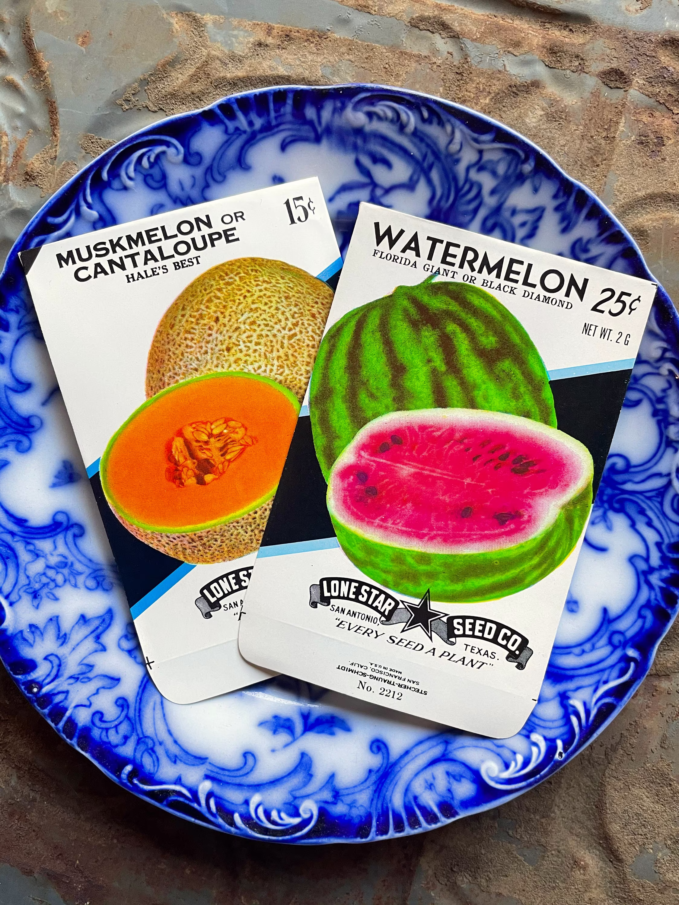 Vintage Melon Seed Packets Watermelon Muskmelon Cantaloupe Unused New Old Stock Empty