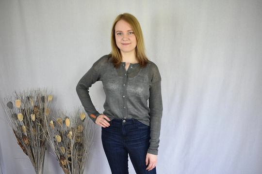 Knitted Linen Cardigan Organic Short Sweater Jacket Short Linen Women Top Summer Sweater With Buttons