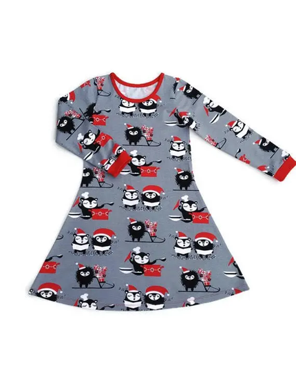 Christmas Party Dress, Organic Clothing, Toddler Gift, Eve Box, Outfit, Long Sleeve Dress