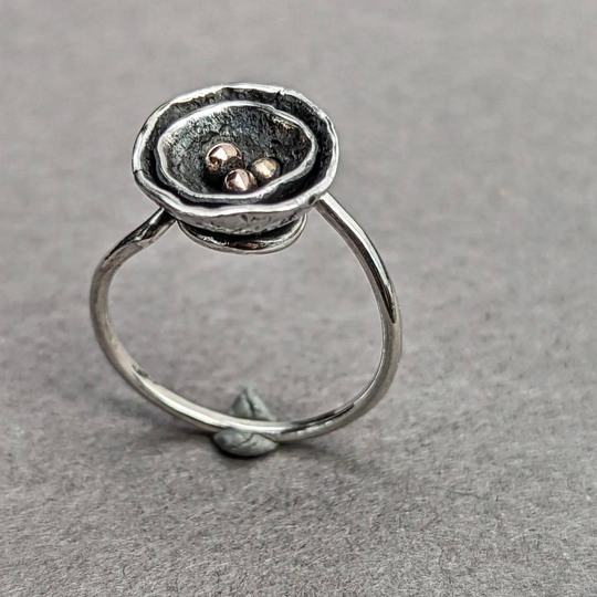An Organic Silver & Gold Ring