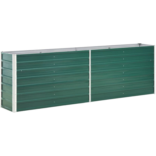 Garden Planter Galvanised Steel 240x40x77 cm Green