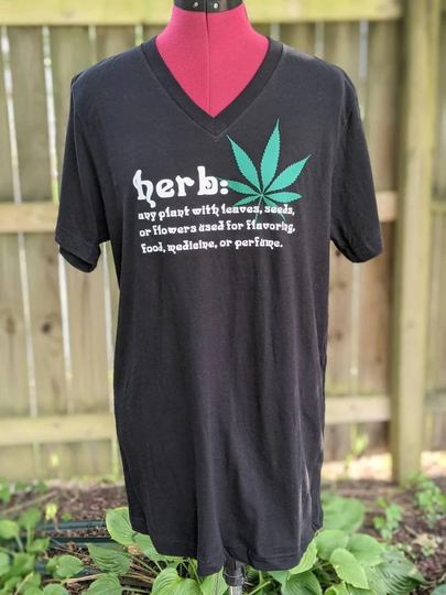 Herb Shirt/Graphic Tshirt Bella V-Neck Short Sleeve