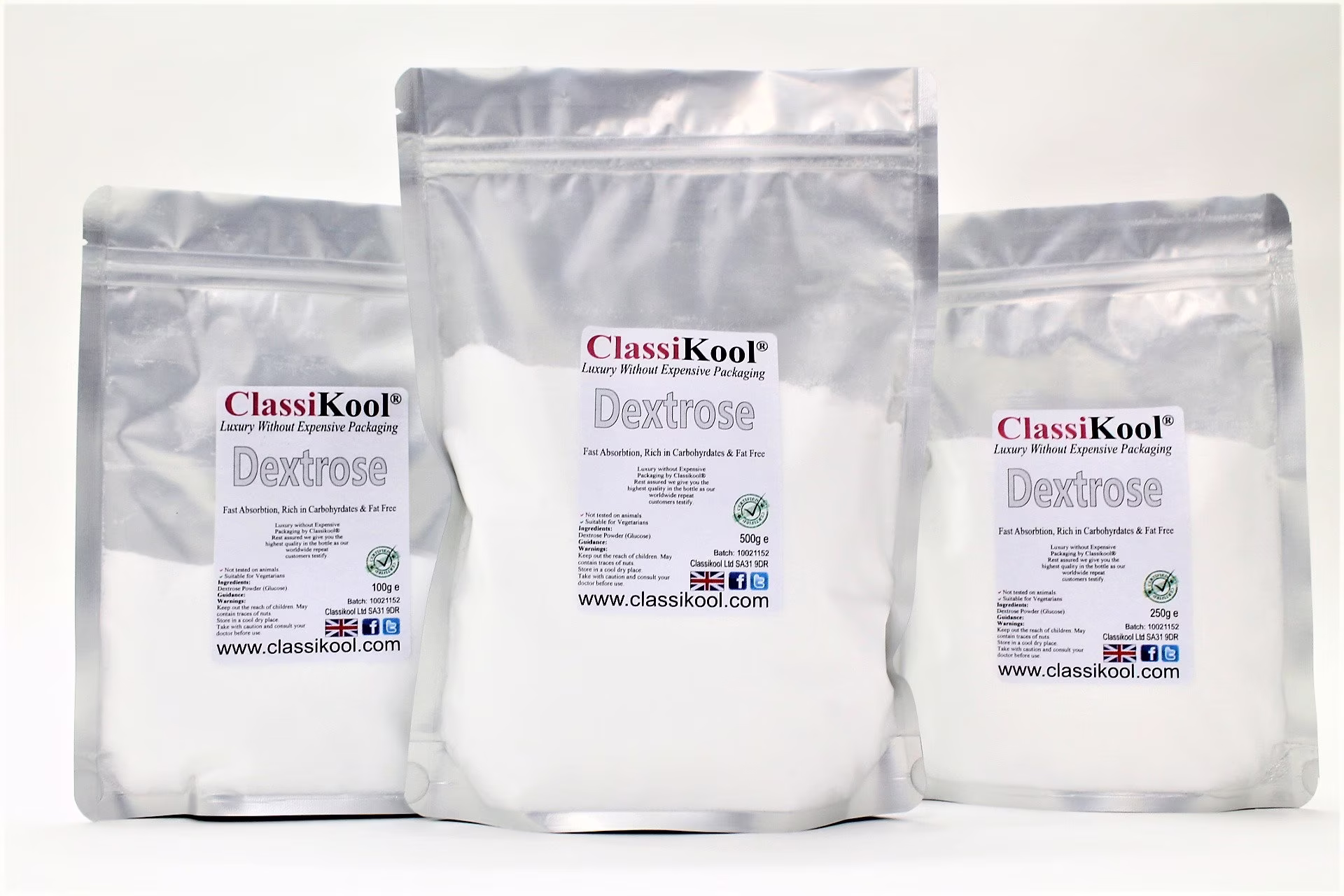 Classikool Pure Dextrose Powder Food Grade Glucose For Baking, Cooking & Energy | Free UK Mainland Postage