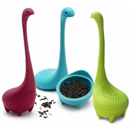 3 Pieces Tea Filter, Silicone Tea Infuser with Long Handle and Strainer for Loose Tea Leaves, Herbs, etc., Food Grade Silicone, Long Handle (3