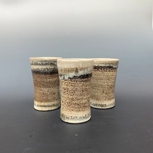 Looking Towards The Mountains Salt Fired Tall Cups By Lynn Isaacson