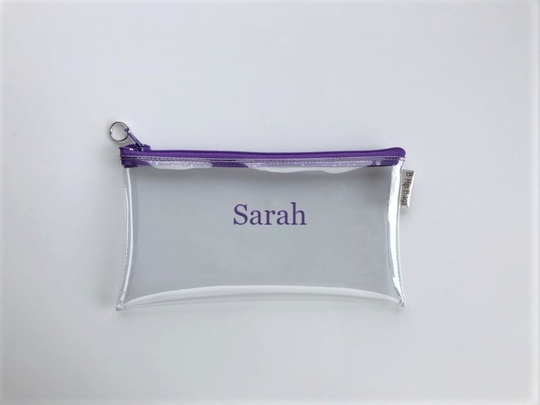 Clear Zip Pouch Organizer Clutch Wallet Vinyl Monogram Phone Holder Water Resistant Bag #customgifts #personalgift