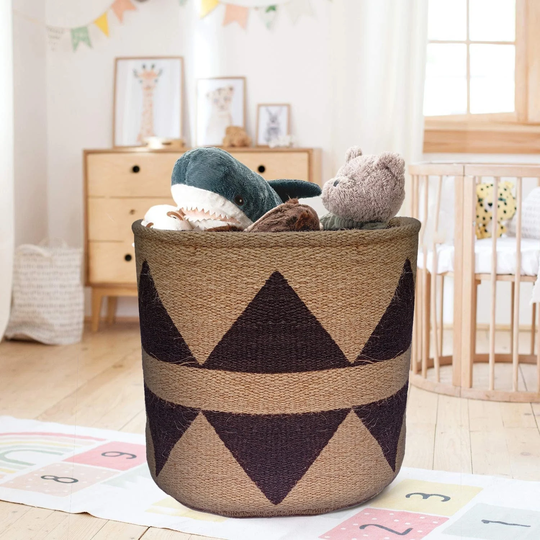 100% Jute Deco Basket Boho Chic Interior Planter Plants Storage Earth-Friendly Cotton Eco-Twist Bag