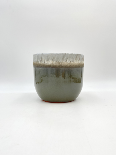 Pot Tara Forest Green Handmade Plant Pot, D23cm, D15cm, Large Indoor Housewarming Gift, Christmas Gift