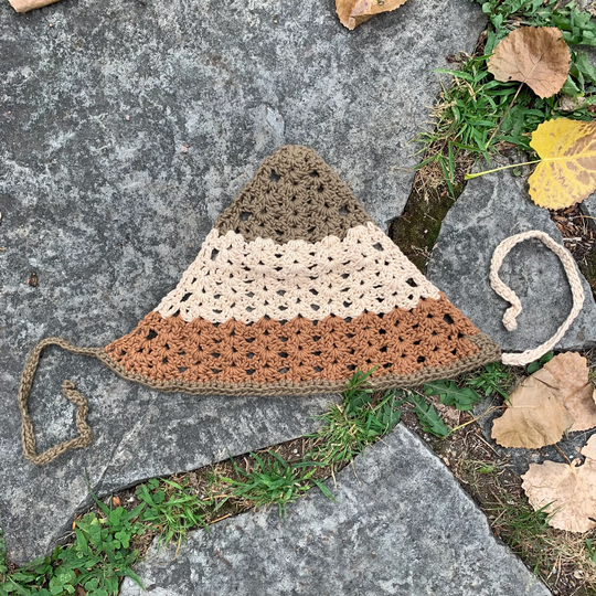 Organic Cotton Crocheted Headband | Tri-Coloured
