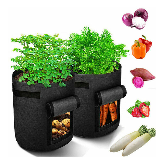 2Pcs Potato Planting Bag, 10 Gallon Non-woven Garden Planting Bag, Potato Bag with Window and Handle, Large Vegetable Bag