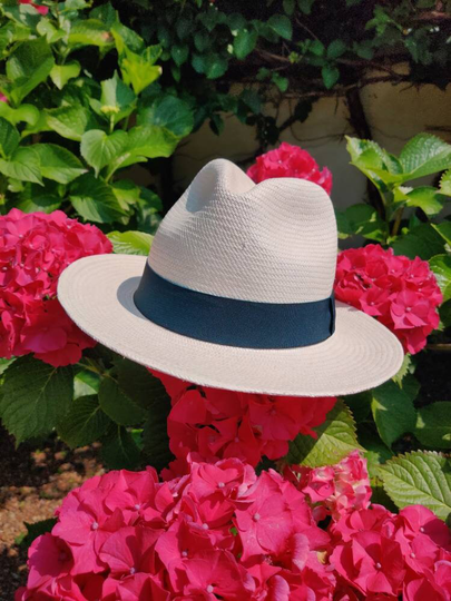 straw Hat Handwoven in Ecuador, Genuine Panama Classic White Unisex Hat