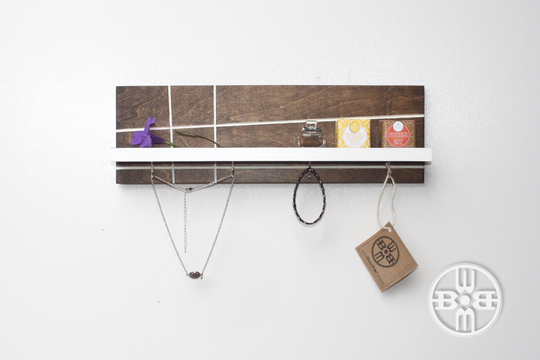 Jewelry Organizer, Storage, Shelf With Hooks, Necklace Holder, Display, Mothers Day Gift, Mid Century Modern